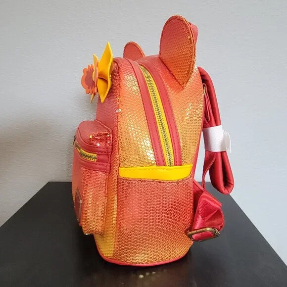 Loungefly Disney Fall Sequin Minnie Mouse Ombre Mini Backpack and wallet - Picture 5 of 9